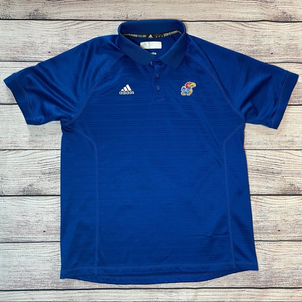 ADIDAS KANSAS JAYHAWKS BASKETBALL POLO JERSEY SIZE MEDIUM